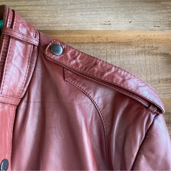 Members Only Brown Leather Jacket - Picture 6 of 15